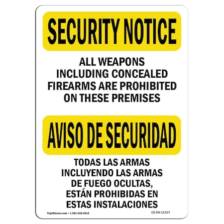 OSHA SECURITY NOTICE, 10 Height, 14 Width, Decal